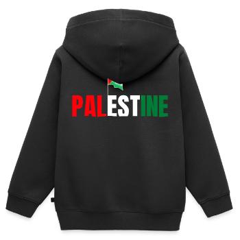 Palästina - Kinder Premium Organic Zip Hoodie - Schwarz - Hinten - AI Model Kid Male (0cm)