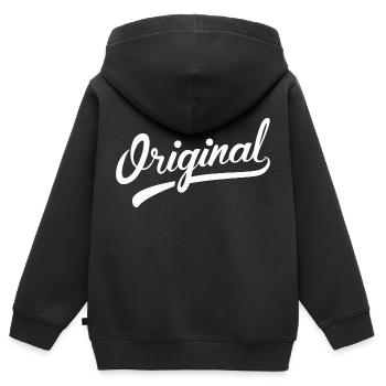 Original - Sweat Premium à capuche zippé enfant bio - noir - Dos - AI Model Kid Male (0cm)