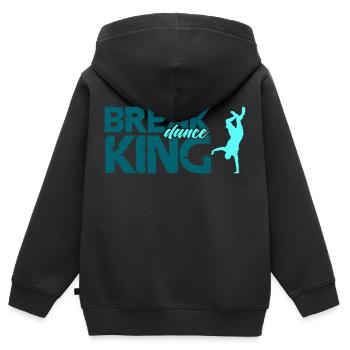Roi du break dance - Sweat Premium à capuche zippé enfant bio - noir - Dos - AI Model Kid Male (0cm)