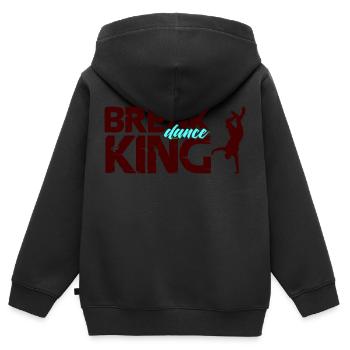 Roi du break dance - Sweat Premium à capuche zippé enfant bio - noir - Dos - AI Model Kid Male (0cm)
