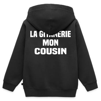 La gitanerie mon cousin - Sweat Premium à capuche zippé enfant bio - noir - Dos - AI Model Kid Male (0cm)