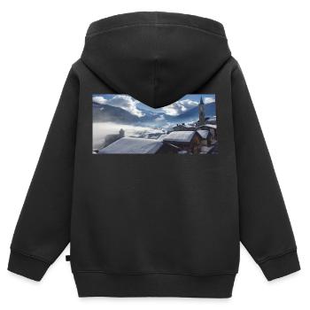 Winter Panorama - Kinder Premium Organic Zip Hoodie - Schwarz - Hinten - AI Model Kid Male (0cm)