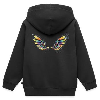 Aile - Sweat Premium à capuche zippé enfant bio - noir - Dos - AI Model Kid Male (0cm)
