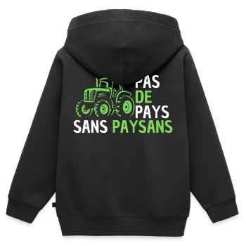 Traktor, Bauer, Bauer, ich bin Bauer - Kinder Premium Organic Zip Hoodie - Schwarz - Hinten - AI Model Kid Male (0cm)
