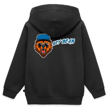 Hey Bear - Kinder Premium Organic Zip Hoodie - Schwarz - Hinten - AI Model Kid Male (0cm)
