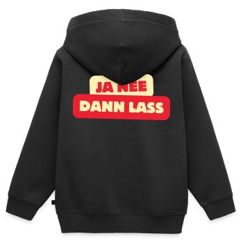 Ja nee dann lass - Kinder Premium Organic Zip Hoodie - Schwarz - Hinten - AI Model Kid Male (0cm)