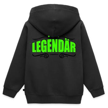 legendär 1 - Kinder Premium Organic Zip Hoodie - Schwarz - Hinten - AI Model Kid Male (0cm)