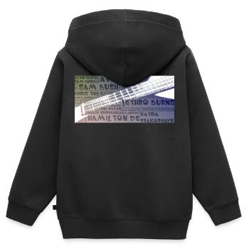Mandolinenspieler - Kinder Premium Organic Zip Hoodie - Schwarz - Hinten - AI Model Kid Male (0cm)