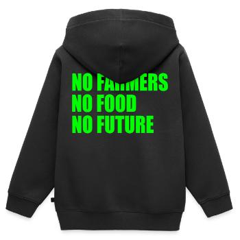 no farmers no food no future - Kinder Premium Organic Zip Hoodie - Schwarz - Hinten - AI Model Kid Male (0cm)