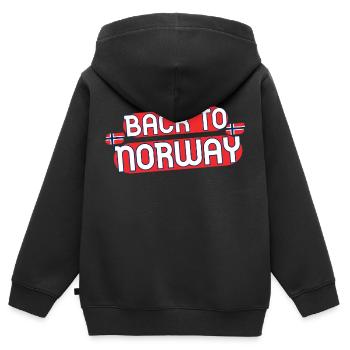 Back to Norway - Kids Premium Organic Zip-up Hoodie - black - Back - AI Model Kid Male (0cm)