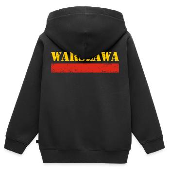 Warschau Vintage - Kinder Premium Organic Zip Hoodie - Schwarz - Hinten - AI Model Kid Male (0cm)