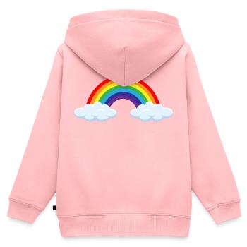 Regenbogen nach dem Gewitter- ApriNoeScor - Kinder Premium Organic Zip Hoodie - Rosa - Hinten - AI Model Kid Female (0cm)