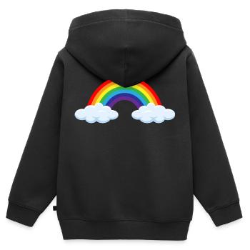 Regenbogen nach dem Gewitter- ApriNoeScor - Kinder Premium Organic Zip Hoodie - Schwarz - Hinten - AI Model Kid Male (0cm)