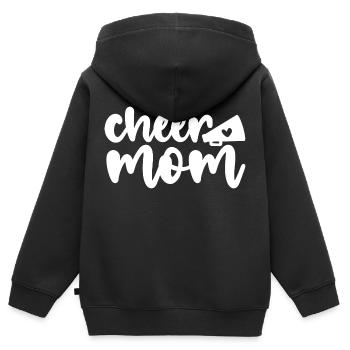 Cheer Mom Shirt Megaphon mit Herzakzent - Kinder Premium Organic Zip Hoodie - Schwarz - Hinten - AI Model Kid Male (0cm)