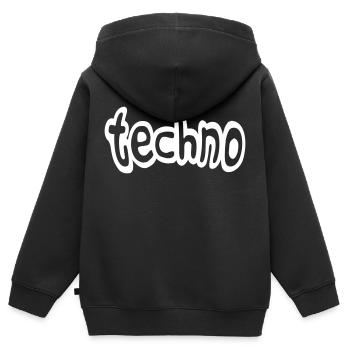 Techno Liebe Zitat Spruch Musik Party Feiern Logo - Kinder Premium Organic Zip Hoodie - Schwarz - Hinten - AI Model Kid Male (0cm)