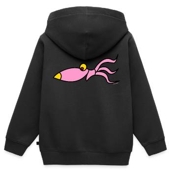 funny squid - Kinder Premium Organic Zip Hoodie - Schwarz - Hinten - AI Model Kid Male (0cm)