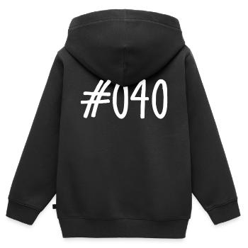 #040 - 040 - Vorwahl - Hamburg - Elbe - Alster - Kinder Premium Organic Zip Hoodie - Schwarz - Hinten - AI Model Kid Male (0cm)