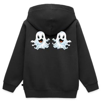 Bande dessinée fantôme - Sweat Premium à capuche zippé enfant bio - noir - Dos - AI Model Kid Male (0cm)