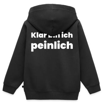 Peinlich - Kinder Premium Organic Zip Hoodie - Schwarz - Hinten - AI Model Kid Male (0cm)