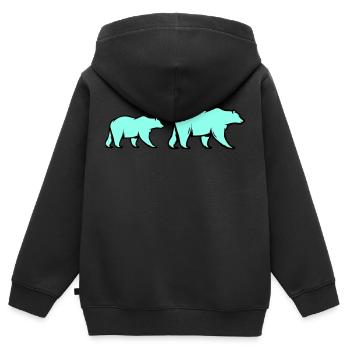 Eisbären - Kinder Premium Organic Zip Hoodie - Schwarz - Hinten - AI Model Kid Male (0cm)
