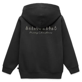 Doodle Christmas trees, Merry Christmas, Unisex - Kinder Premium Organic Zip Hoodie - Schwarz - Hinten - AI Model Kid Male (0cm)