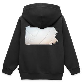 Volleyball in der Pennsylvania State Landkarte - Kinder Premium Organic Zip Hoodie - Schwarz - Hinten - AI Model Kid Male (0cm)
