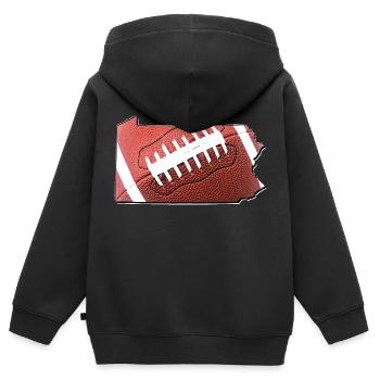 Football in der Pennsylvania State Landkarte - Kinder Premium Organic Zip Hoodie - Schwarz - Hinten - AI Model Kid Male (0cm)