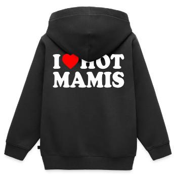I love hot mamis - Sweat Premium à capuche zippé enfant bio - noir - Dos - AI Model Kid Male (0cm)