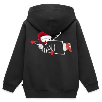 Rocher Claus - Sweat Premium à capuche zippé enfant bio - noir - Dos - AI Model Kid Male (0cm)