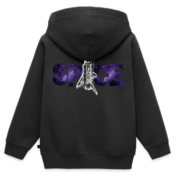 Space - Kinder Premium Organic Zip Hoodie - Schwarz - Hinten - AI Model Kid Male (0cm)