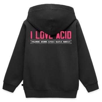 I Love Acid Skin Injecting Tox Facialist - Kinder Premium Organic Zip Hoodie - Schwarz - Hinten - AI Model Kid Male (0cm)