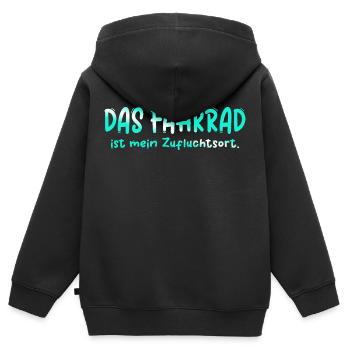 Fahrrad Fahrräder Fahrrad Fahrrad Fahrrad Biker MTB 14 - Kinder Premium Organic Zip Hoodie - Schwarz - Hinten - AI Model Kid Male (0cm)