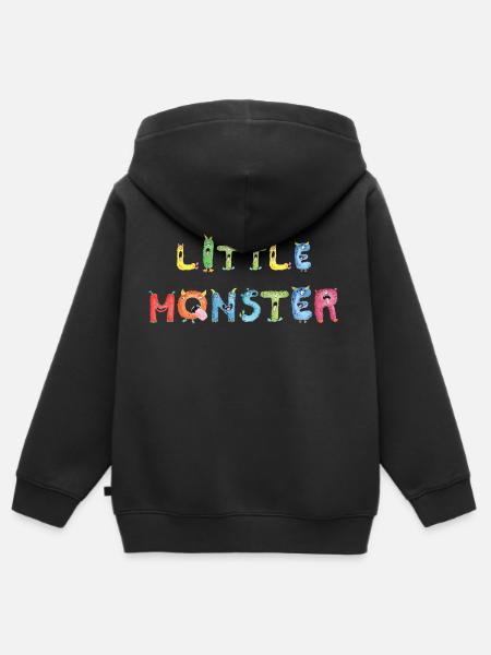 Kleines Monster Alphabet Bunte lustige Buchstaben - Premium børne zip-hættetrøje økologisk - sort