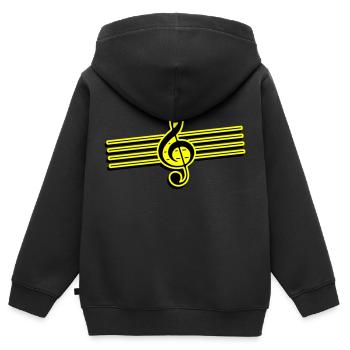 Notenschlüssel Symbol Musik - Kinder Premium Organic Zip Hoodie - Schwarz - Hinten - AI Model Kid Male (0cm)