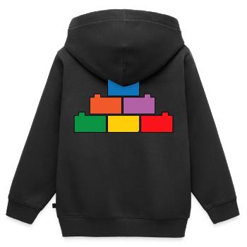 Brick Builder Spielzeug Blöcke Klemmblöcke Steine Steine - Kinder Premium Organic Zip Hoodie - Schwarz - Hinten - AI Model Kid Male (0cm)