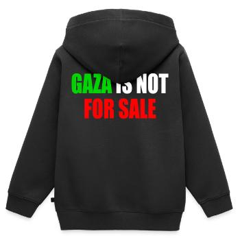 gaza is not for sale - Kids Premium Organic Zip-up Hoodie - black - Back - AI Model Kid Male (0cm)