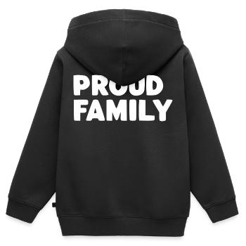 Proud Family - Kids Premium Organic Zip-up Hoodie - black - Back - AI Model Kid Male (0cm)