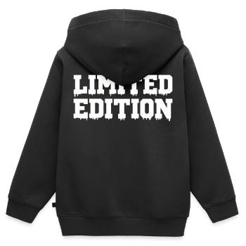 Édition limitée - Sweat Premium à capuche zippé enfant bio - noir - Dos - AI Model Kid Male (0cm)
