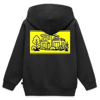 Maison Villa Propriété - Sweat Premium à capuche zippé enfant bio - noir - Dos - AI Model Kid Male (0cm)