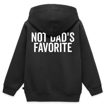 Nicht Papas Favorit - Kinder Premium Organic Zip Hoodie - Schwarz - Hinten - AI Model Kid Male (0cm)