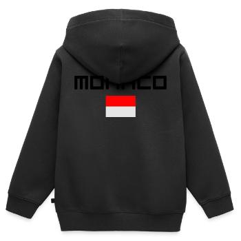 Monaco - Sweat Premium à capuche zippé enfant bio - noir - Dos - AI Model Kid Male (0cm)