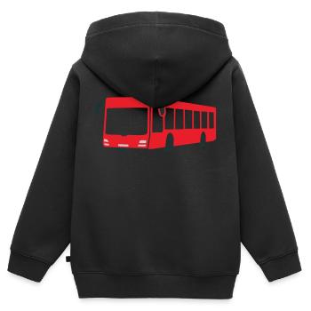 Bus - Kinder Premium Organic Zip Hoodie - Schwarz - Hinten - AI Model Kid Male (0cm)