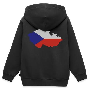 Czech Republic Shape - Kinder Premium Organic Zip Hoodie - Schwarz - Hinten - AI Model Kid Male (0cm)