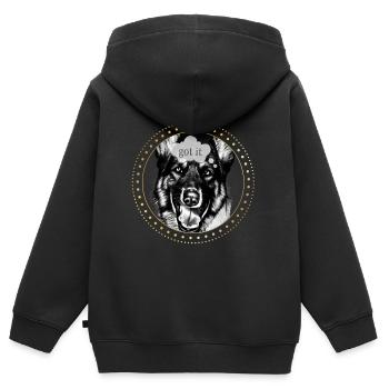 Gagnant - Sweat Premium à capuche zippé enfant bio - noir - Dos - AI Model Kid Male (0cm)
