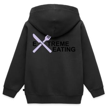 manger - Sweat Premium à capuche zippé enfant bio - noir - Dos - AI Model Kid Male (0cm)