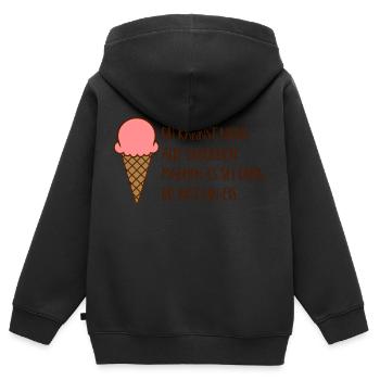 Eis - Kinder Premium Organic Zip Hoodie - Schwarz - Hinten - AI Model Kid Male (0cm)