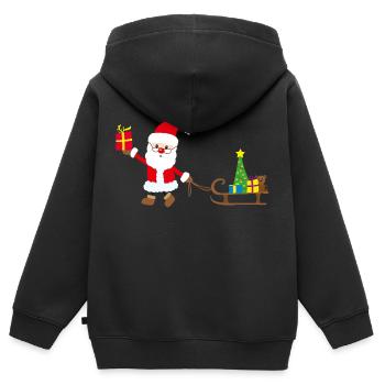 Weihnachtsmann - Kinder Premium Organic Zip Hoodie - Schwarz - Hinten - AI Model Kid Male (0cm)