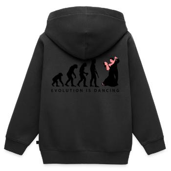 evolution_tanzpaar_b_2c - Sweat Premium à capuche zippé enfant bio - noir - Dos - AI Model Kid Male (0cm)