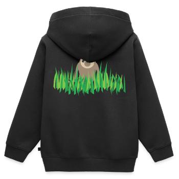 ANIMAL LAZY - Sweat Premium à capuche zippé enfant bio - noir - Dos - AI Model Kid Male (0cm)