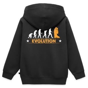 Mariage - evolution - Sweat Premium à capuche zippé enfant bio - noir - Dos - AI Model Kid Male (0cm)